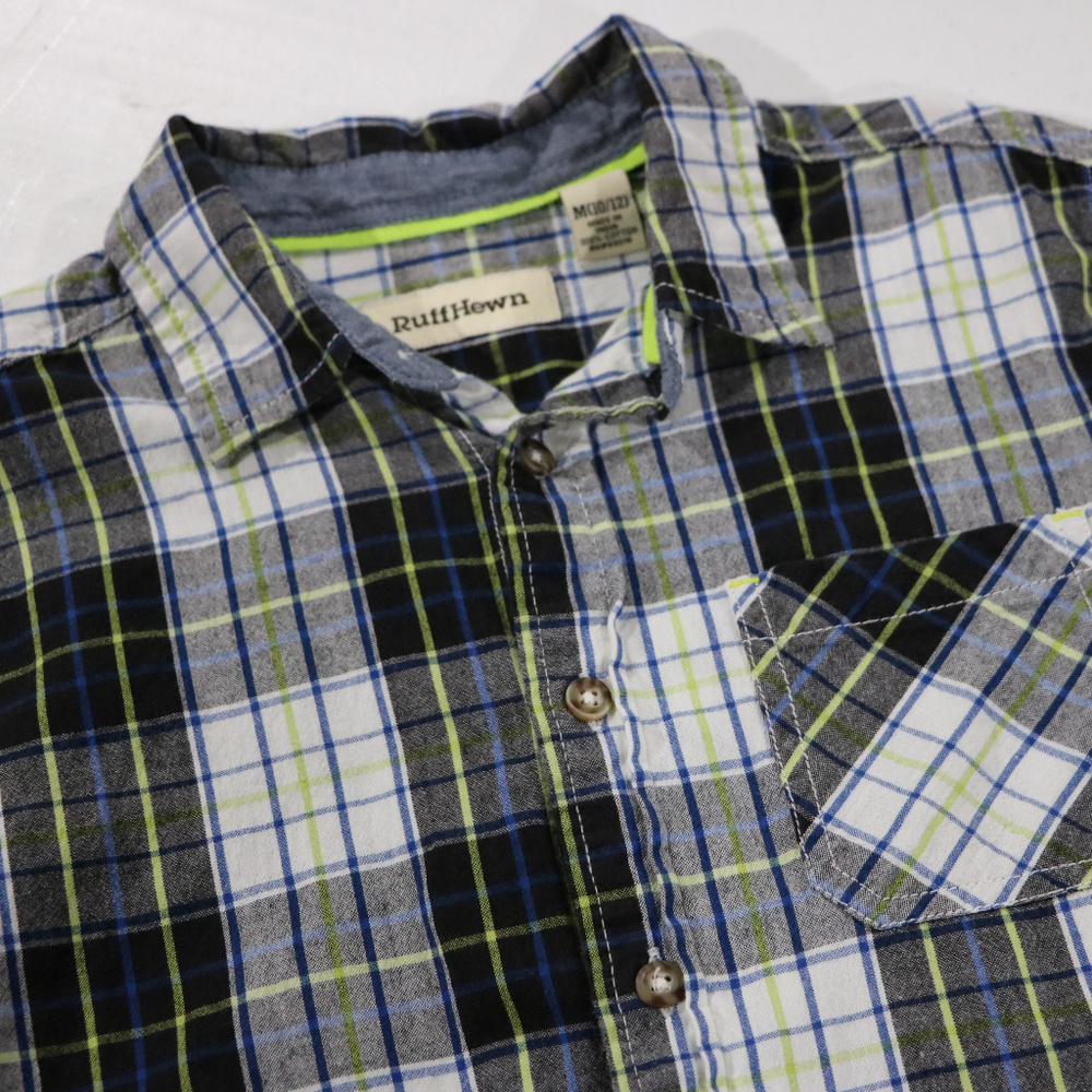 Plaid Long Sleeve RuffHewn 10/12 Button in Boys